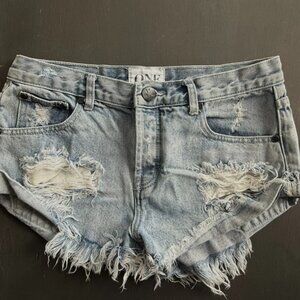 One Teaspoon | Bandits Low Waist Denim Shorts